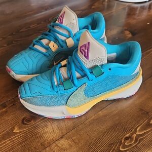 Nike Kids Blue and Yellow Sneakers